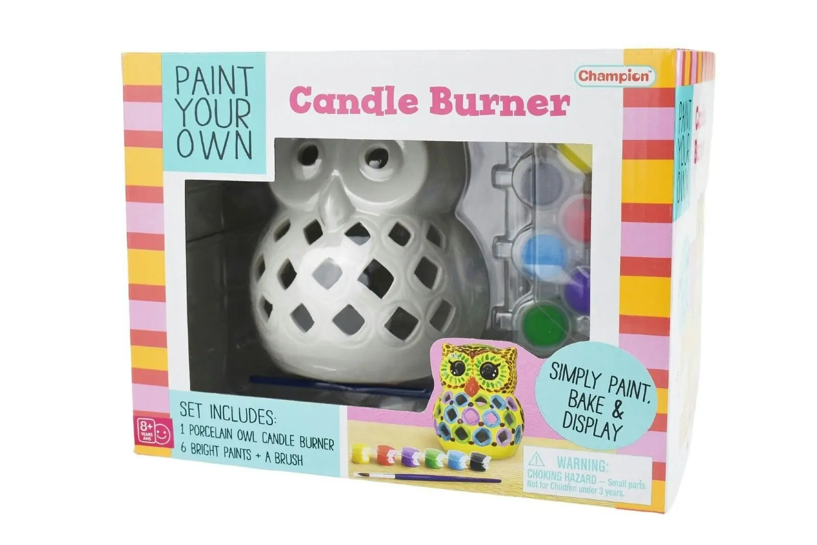 Kaper Kidz Pyo Ceramic Owl Candle Burner Kids/Children DIY Painting Craft Kit 5+