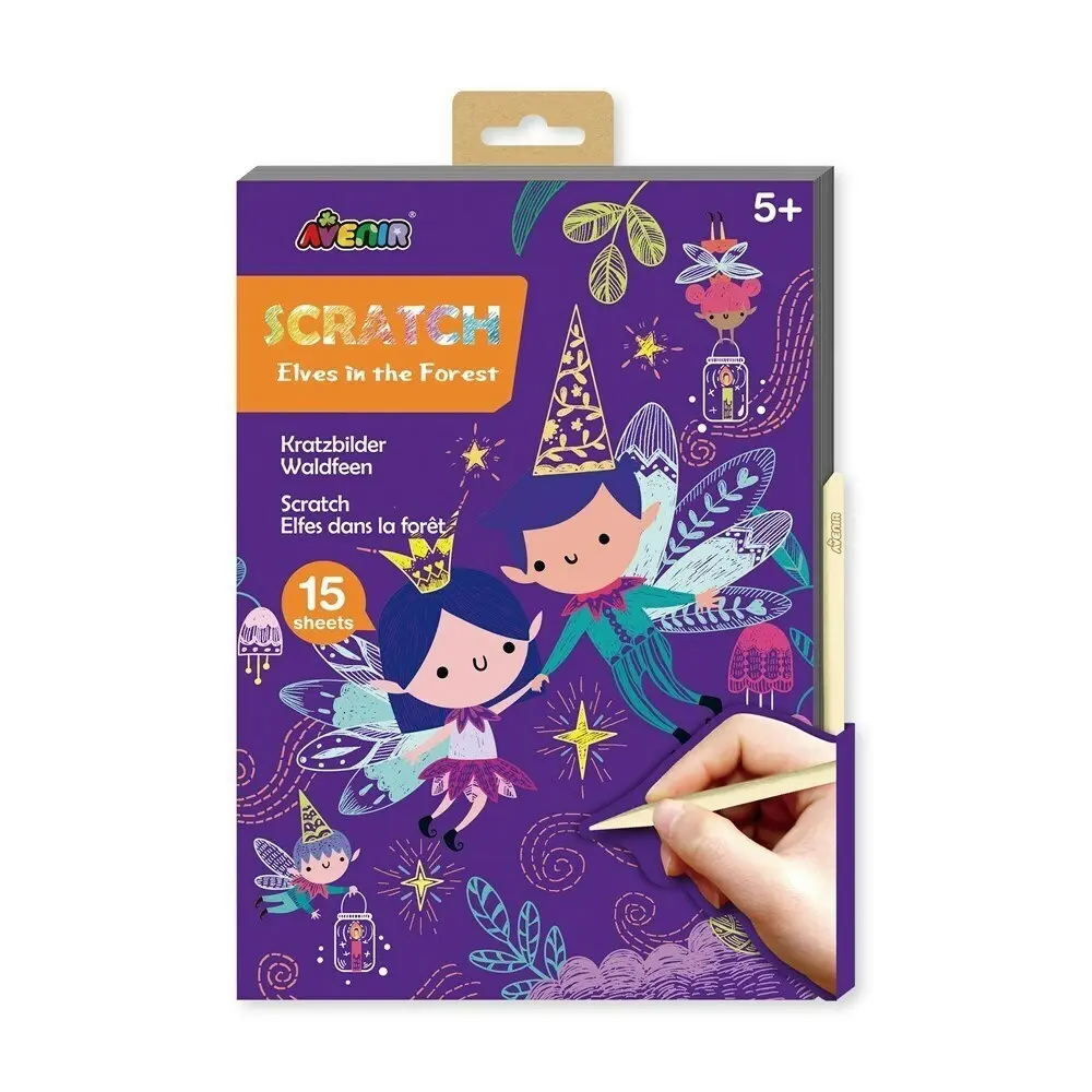 2x Avenir A5 Scratch Book Elves in the Garden Educational Art/Craft Activity 5y+