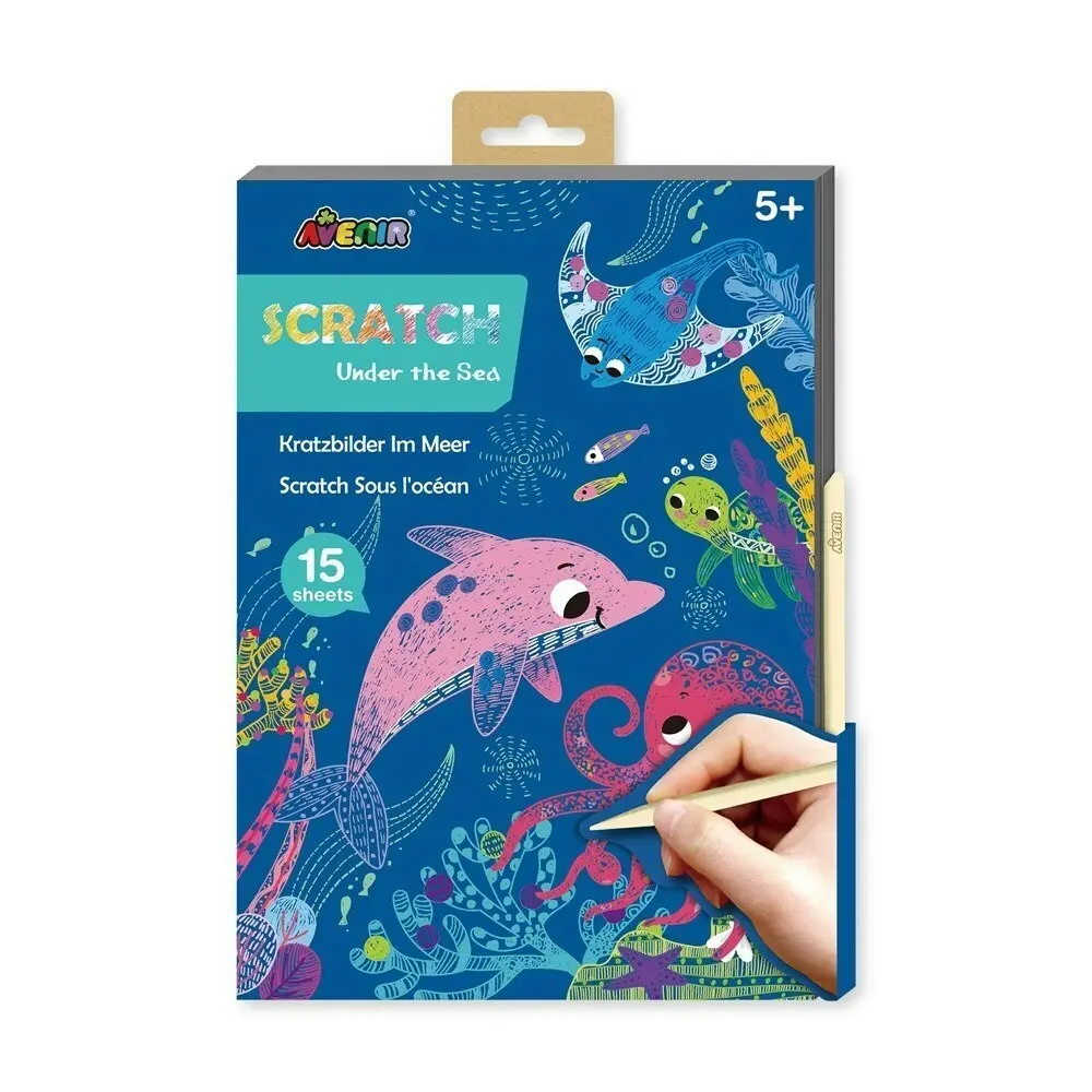 2x Avenir A5 Scratch Book Under the Sea Educational Art/Craft Activity Kit 5y+