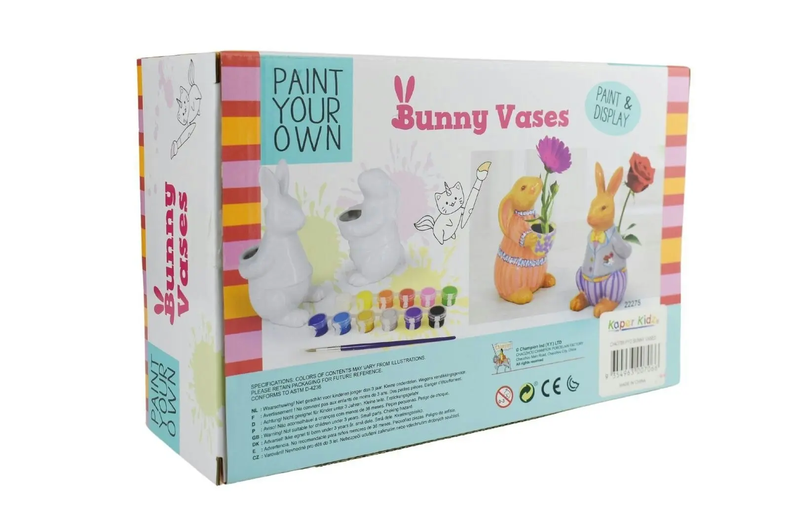 Kaper Kidz Pyo Bunny Painting Vase Kids/Children Painting DIY Craft Toy Kit 5+