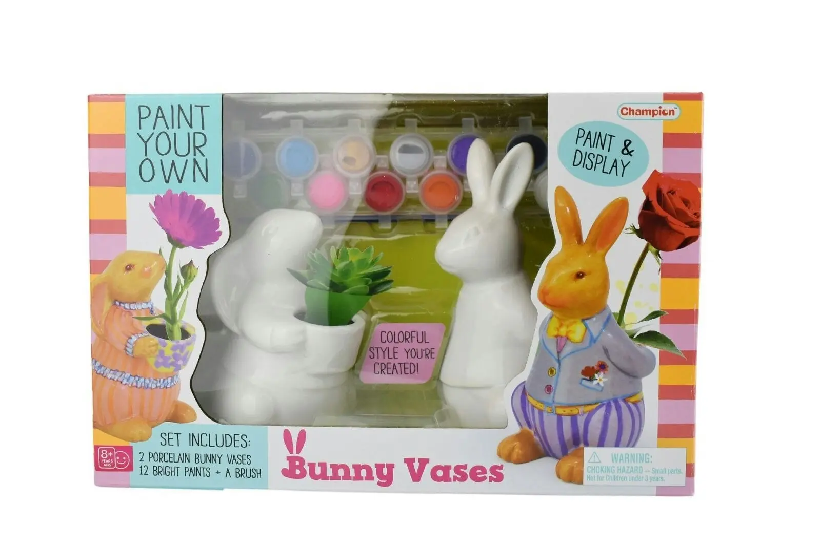 Kaper Kidz Pyo Bunny Painting Vase Kids/Children Painting DIY Craft Toy Kit 5+