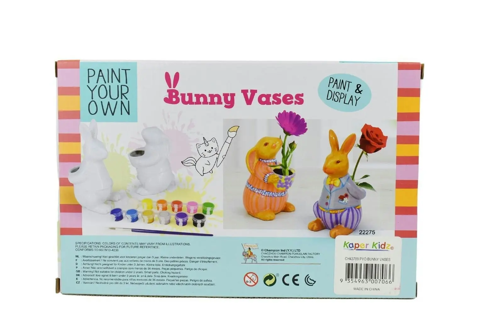 Kaper Kidz Pyo Bunny Painting Vase Kids/Children Painting DIY Craft Toy Kit 5+