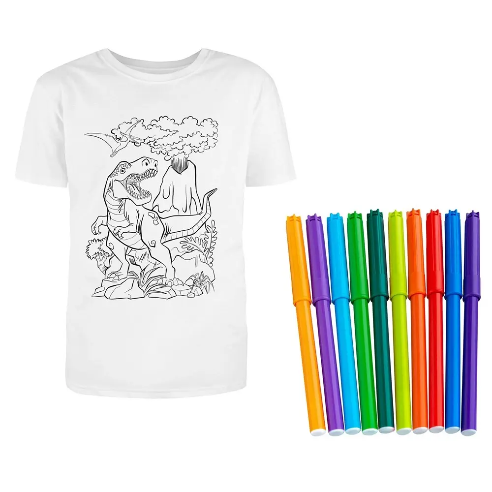 Bookoli Fun Box 7: Colour Your Own Dinosaur T-Shirt Craft Activity Kit Kids