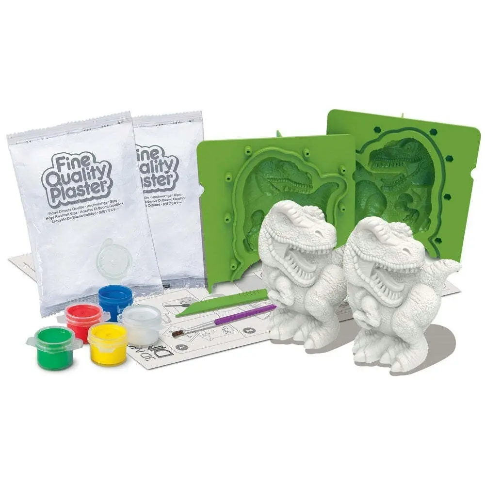 4M 3D Mould & Paint 7cm Dinosaurs Craft/Art T-Rex Colouring Kids Creativity 5y+