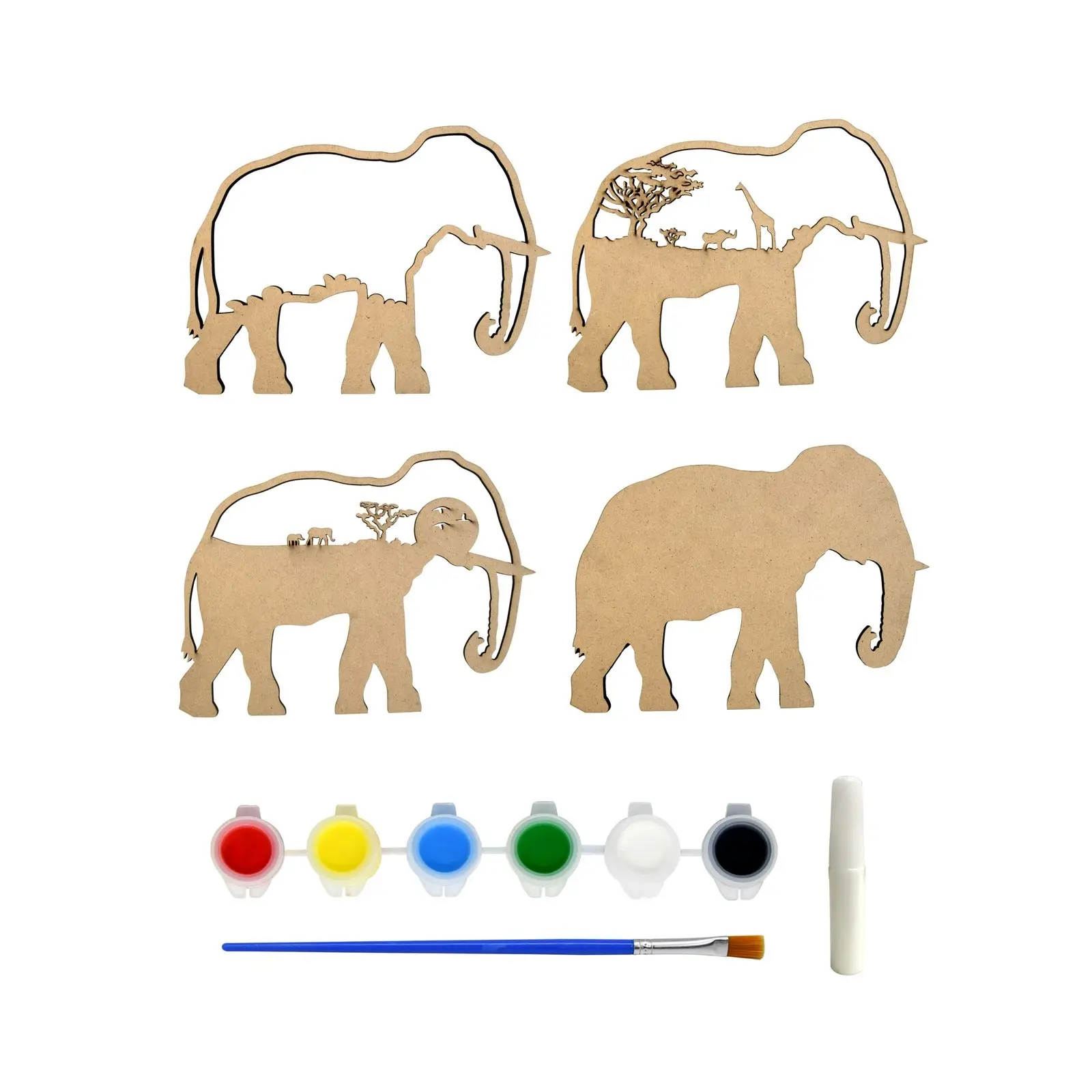 2x Boyle Crafty Kits Woodcraft Diorama Kids/Childrens Art/Craft Kit Elephant 8y+