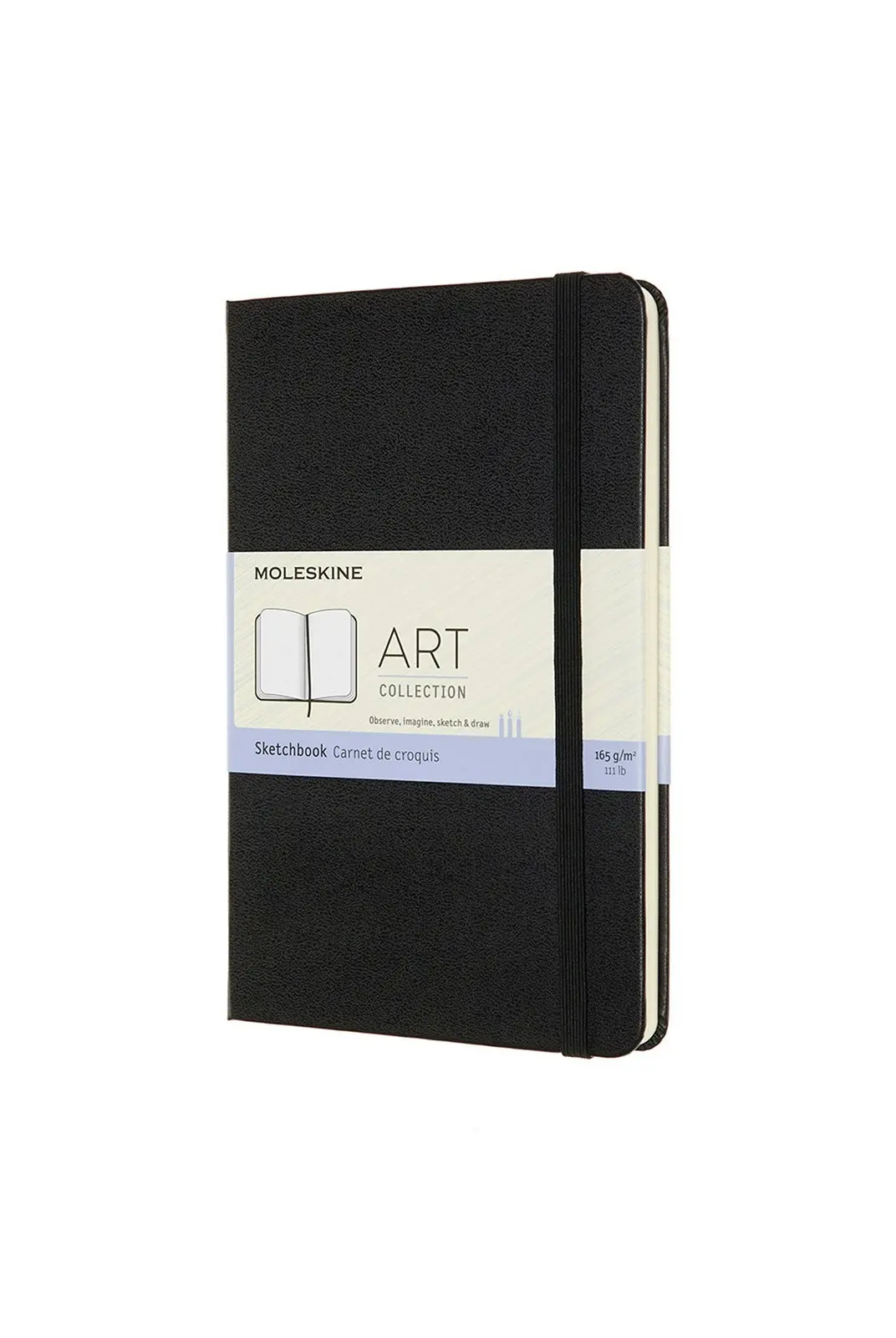 Moleskine Art 165gsm 18cm Folio Sketchbook Watercolour Drawing Pad Medium Black