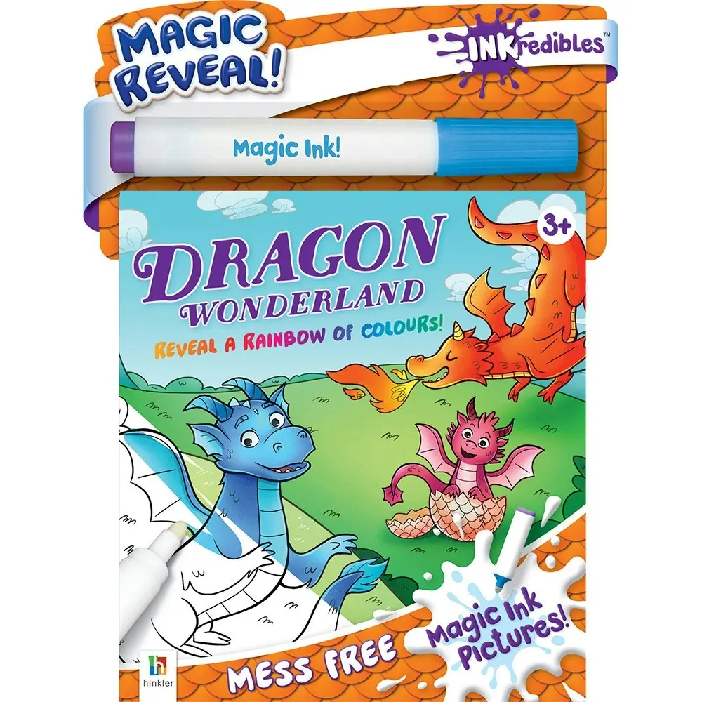 4x Inkredibles: Magic Ink Pictures Dragon Wonderland Activity Kit Art Book 3y+