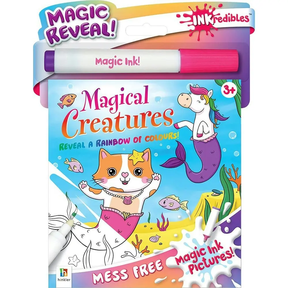 4x Inkredibles: Magical Creatures Magic Ink Colouring Activity Kit Art Book 3y+