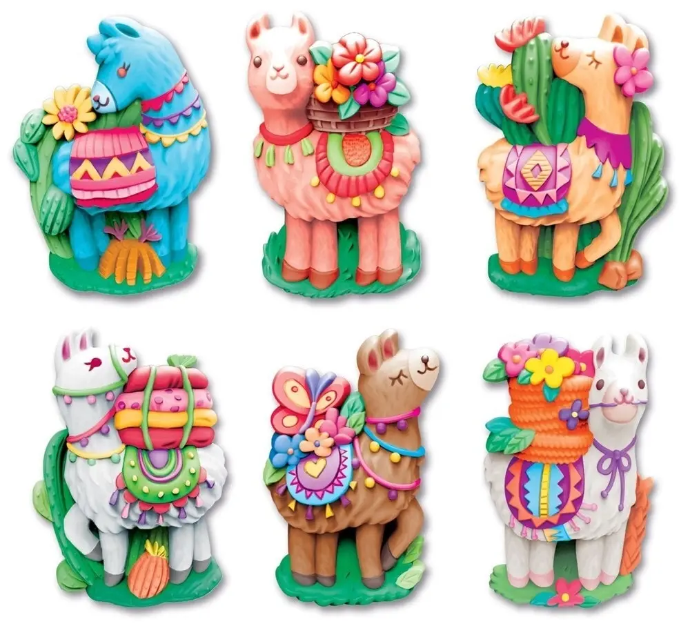 4M Mould & Paint Llamas Magnet/Badges Kids/Children Art Painting Activity 5y+