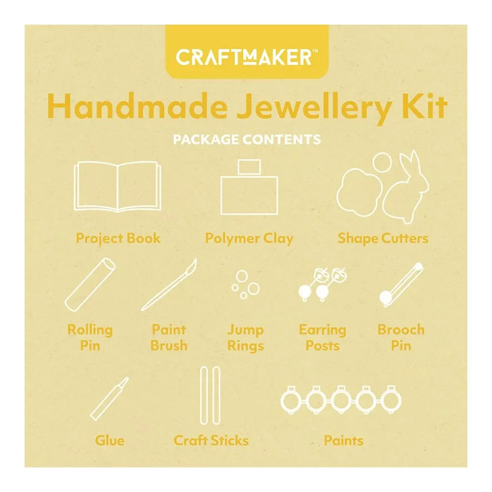 2x Craft Maker Handmade Polymer Clay Jewellery Accessory DIY Kit Kids Activity