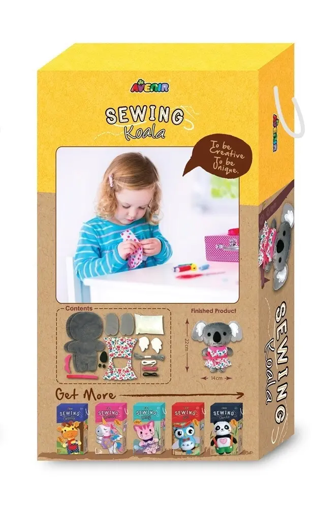 Avenir Sewing Fabric/Yarn Koala Doll Creative Fun Art/Craft Kit Kids Toy 6y+