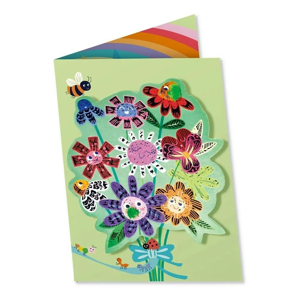 4x Avenir Scratch Greeting Card Flowers Kids/Toddler Art Draw/Paint Activity 3y+