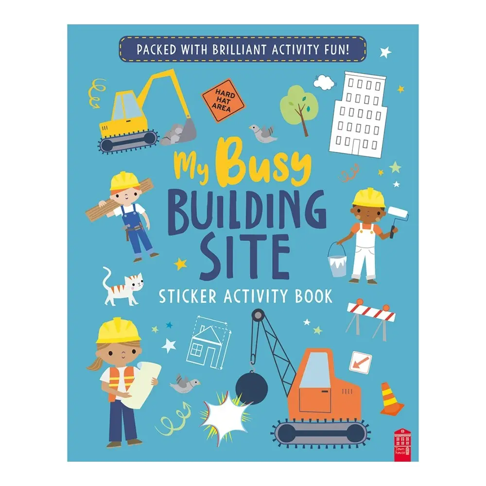 2x Sticker & Activity Busy Building Site Kids/Children Learning Colouring Book