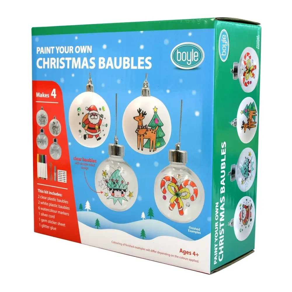 2x Boyle Paint Your Own Christmas Baubles Childrens Art/Craft Activity Kit 4y+