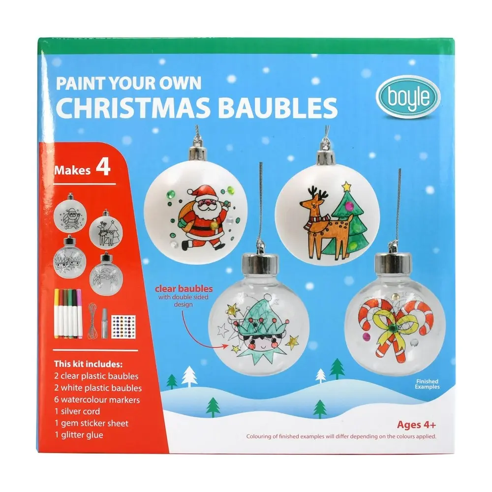 2x Boyle Paint Your Own Christmas Baubles Childrens Art/Craft Activity Kit 4y+