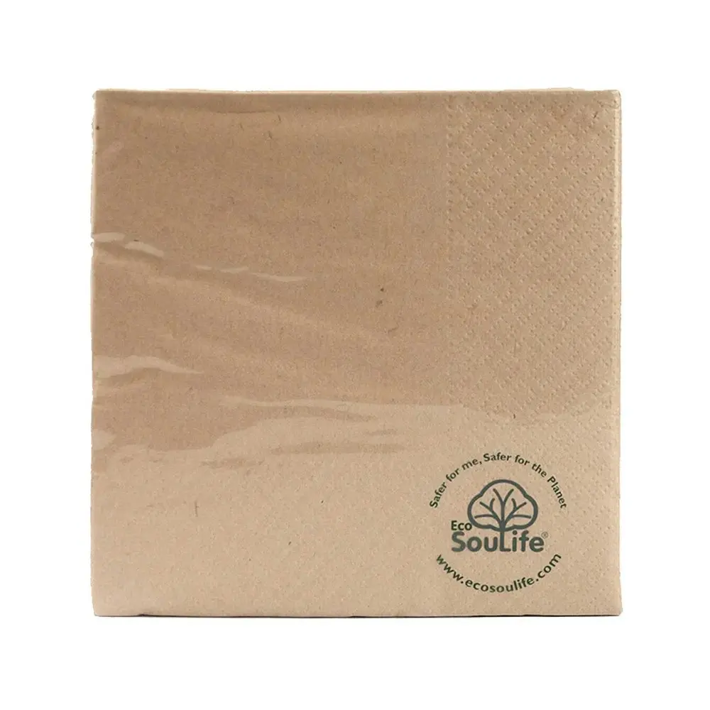 8x 50pc Eco Soulife Compostable Recycled Paper Napkins For Dinner/Wedding/Party