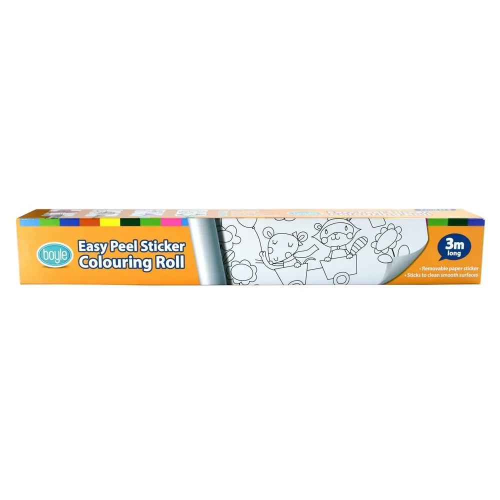 2x Boyle Easy Peel Kids/Childrens Art/Craft Sticker Colouring Stencil Roll 3m