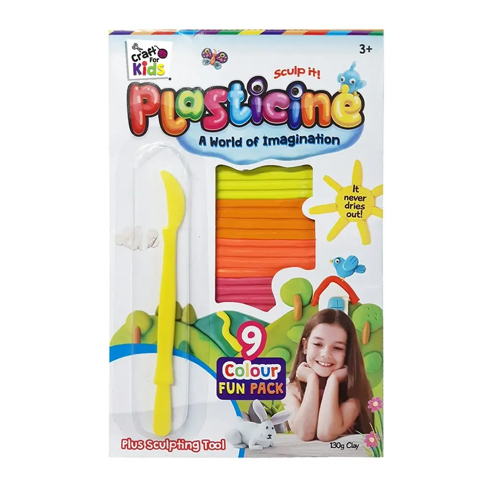 3x 9PK Craft for Kids Plasticine 130g Clay w/ Sculpting Tool Children Craft 3y+