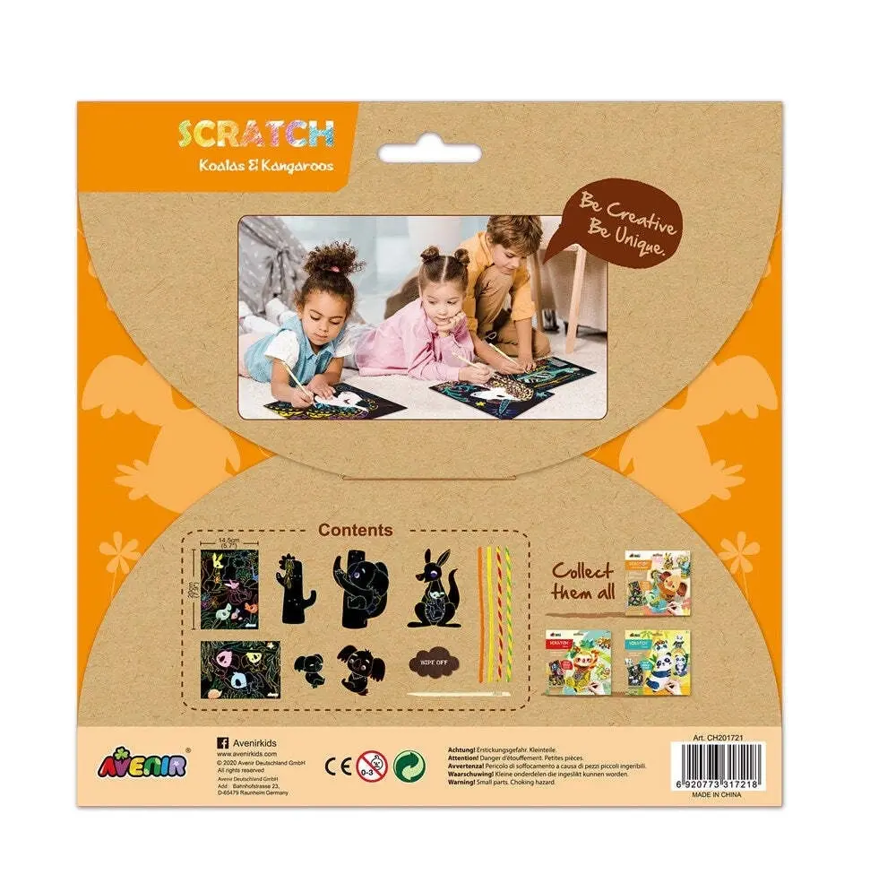 Avenir Scratch Koalas & Kangaroos Art/Craft Activity Kids/Children Fun Toy 3y+