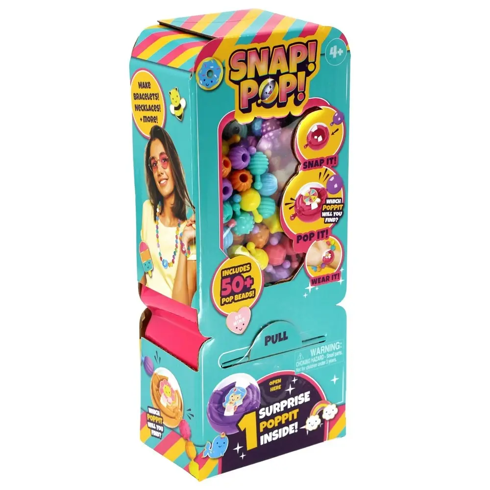 50pc Snap! Pop! Mini Bead/Charm Dispenser For Bracelet/Neckalce Kids 4y+ Asstd