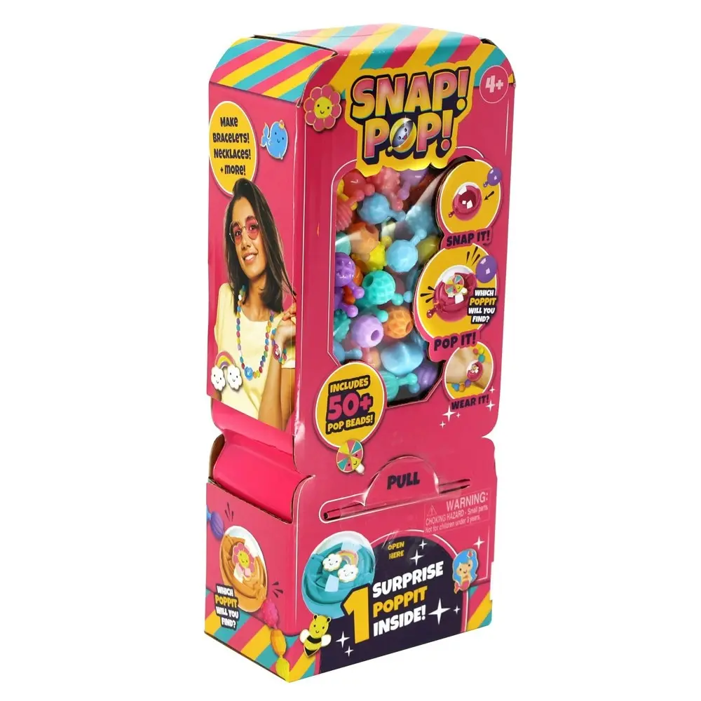 50pc Snap! Pop! Mini Bead/Charm Dispenser For Bracelet/Neckalce Kids 4y+ Asstd