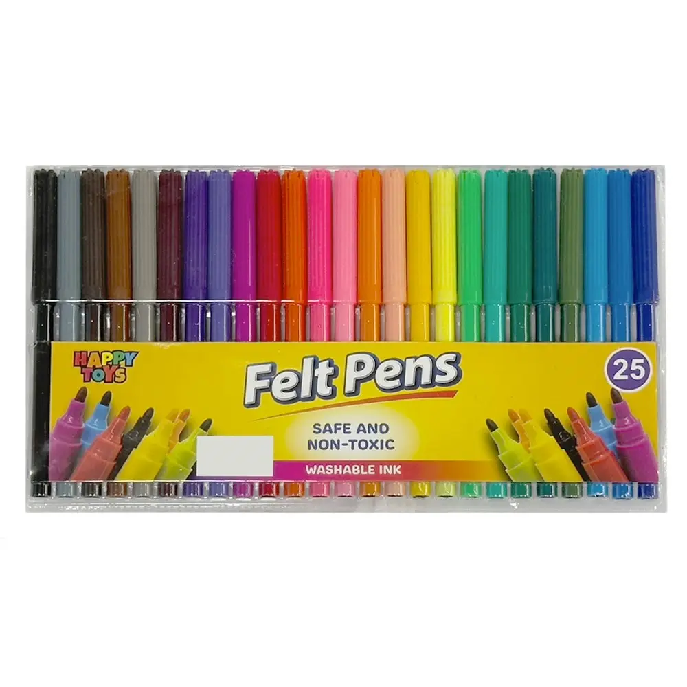 150pc Happy Toys Felt Pen Washable Ink Colouring Kids/Childrens Markers Set