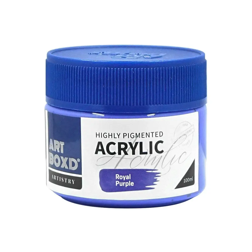 12x Art Boxd 100ml Premium Acrylic Artists Craft Paint High Pigmented Royal PRPL