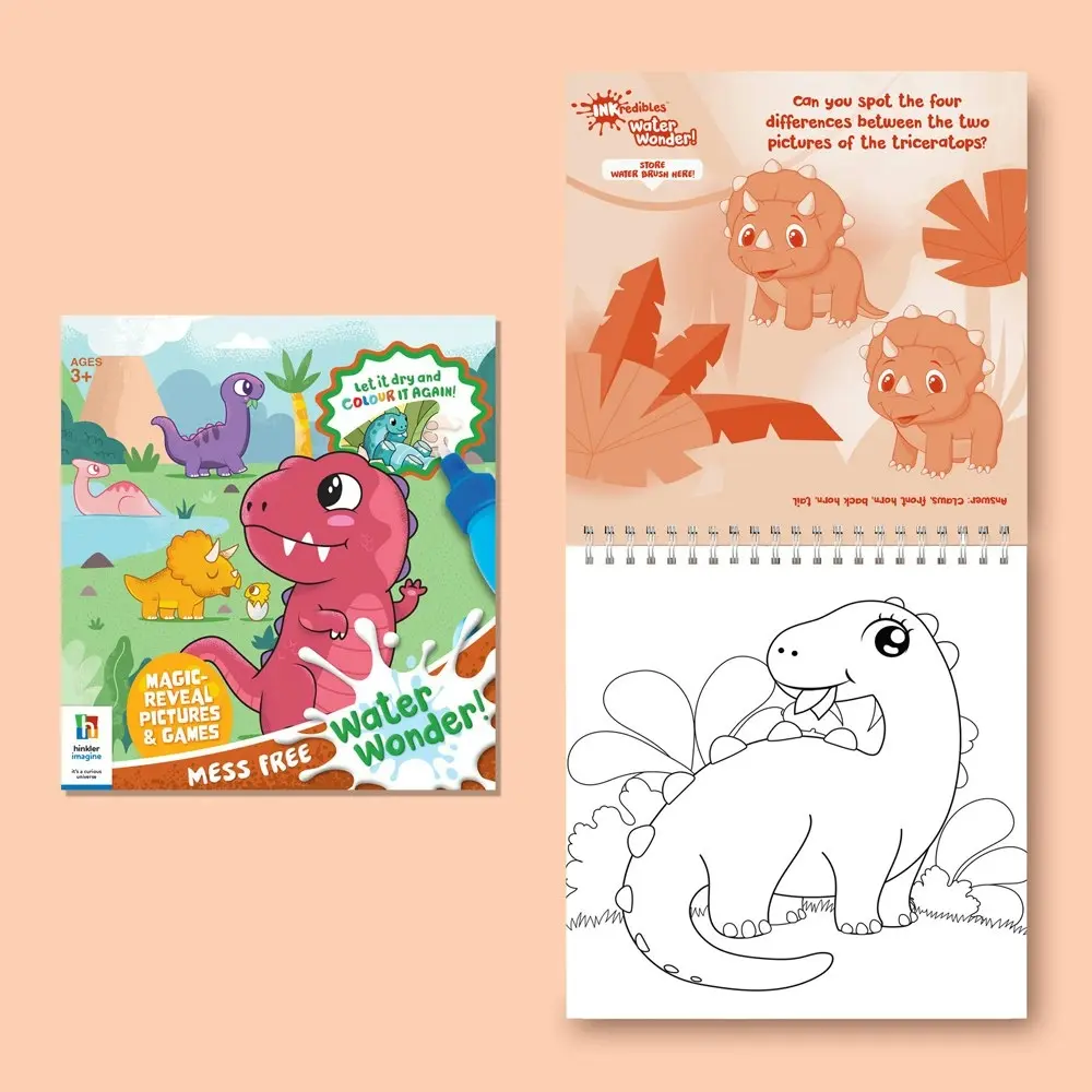 Inkredibles Roarsome Dinosaurs Water Wonder Magic Pictures/Games Colouring Kit