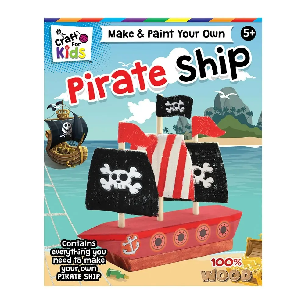 Craft for Kids Make & Paint Your Own Pirate Ship Children DIY Activity Kit 5y+