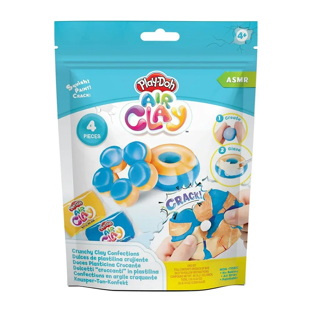 3x 4pc Play-Doh Crunchy Air Clay Blue Donut Set Kids/Children DIY Sensory Toy 3+