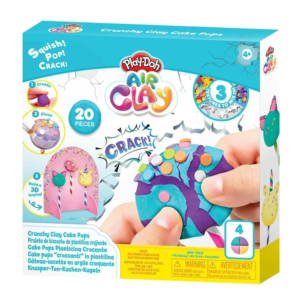 2x 20pc Play-Doh Air Clay Crackle Surprise Crunchy Cake Pops Set Kids Craft 3y+