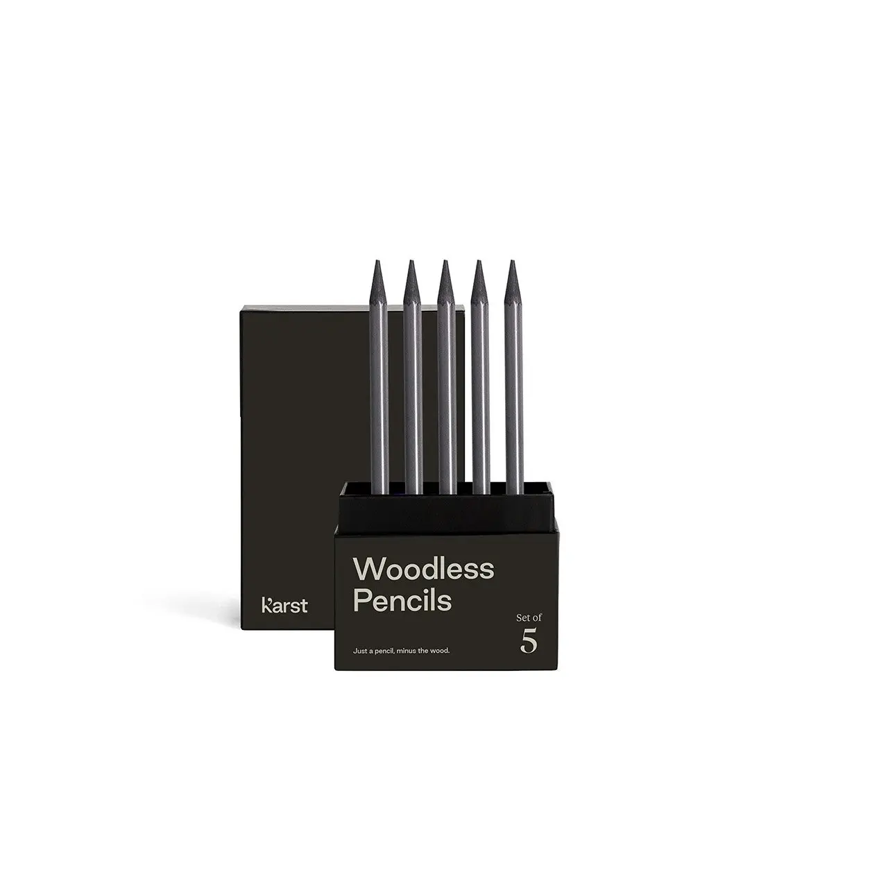 5PK Karst Grey Graphite 2B Write/Scribble/Doodle/Draw Woodless Pencils