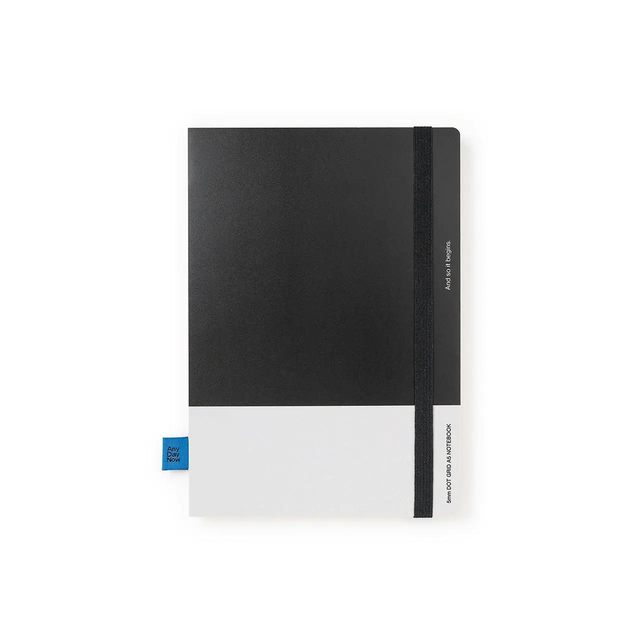 Any Day Now Bound A5 Dot Grid 80gsm Notebook Writing Journal 192 Pages Black