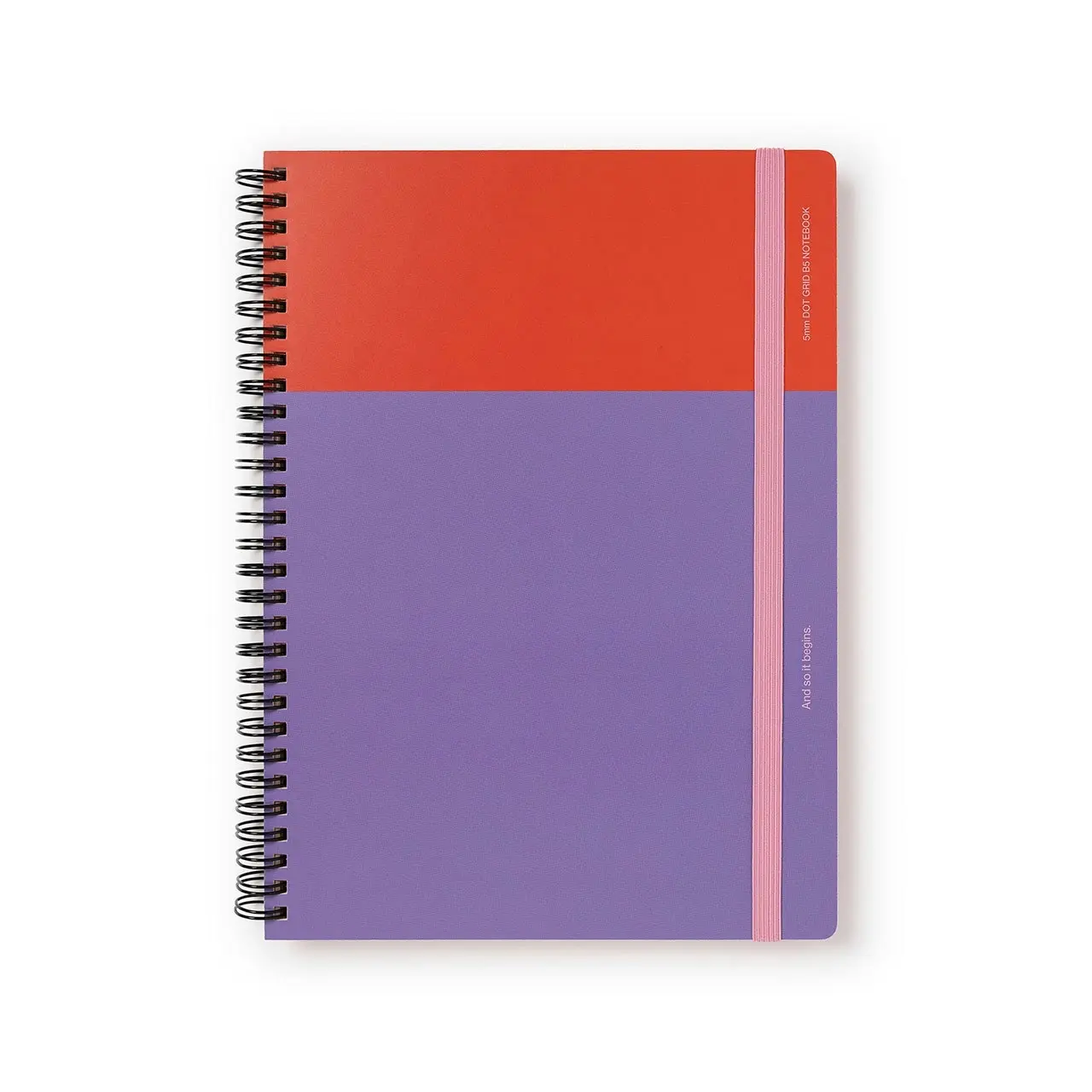 Any Day Now Dot Grid B5 Spiral Notebook 80gsm Paper Journal 192 Pages Red/Purple