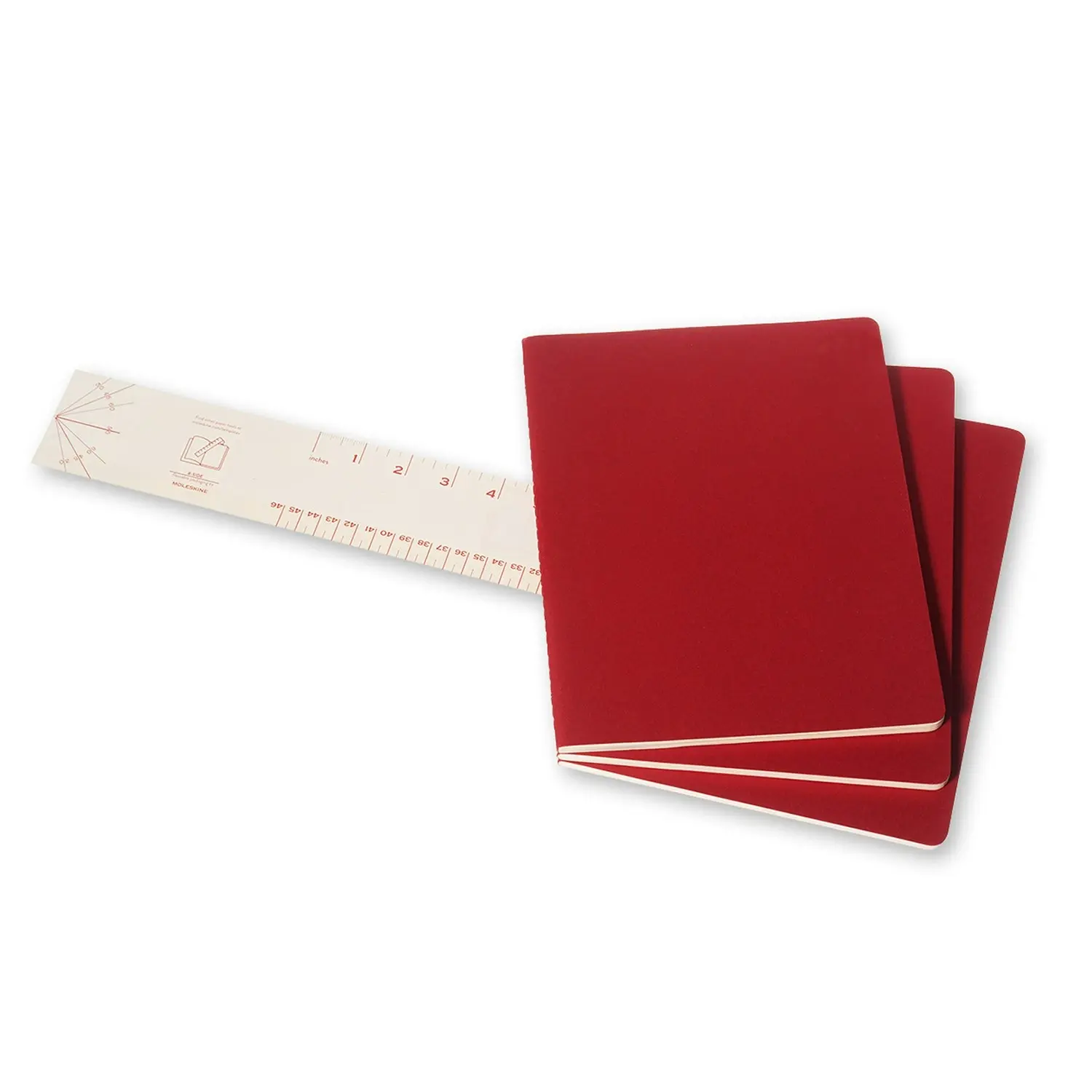 3pc Moleskine Ruled Cahier Notebook Architects/Designers Journal XL Cranberry RD