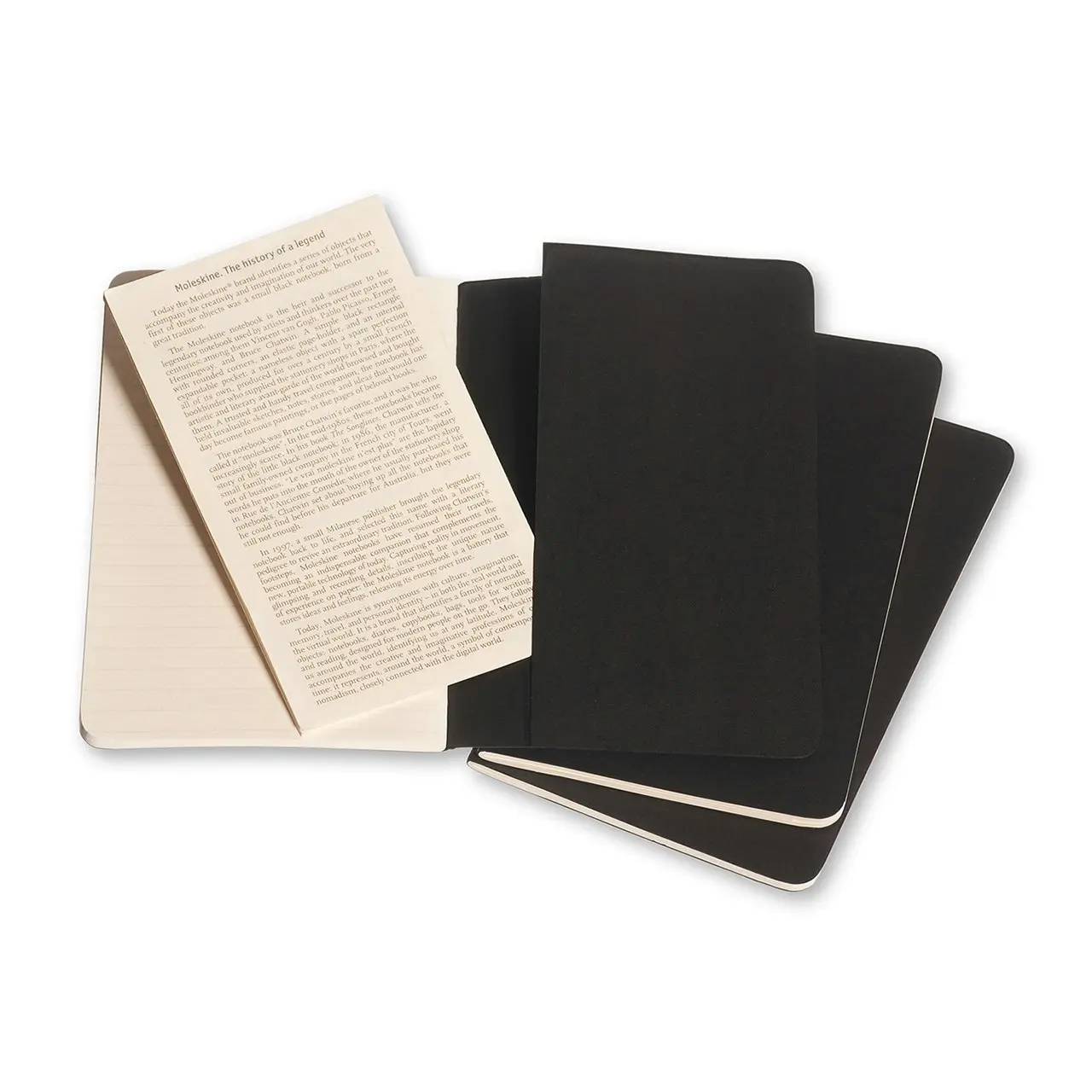 3pc Moleskine Ruled Pocket Cahier Notebook Office/Student Journal Planner Black