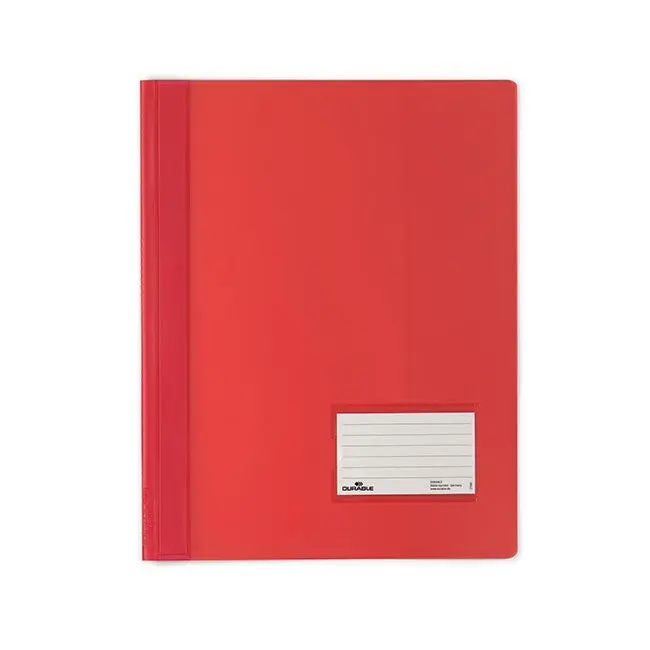 5x Durable Premium Flat Extra Wide A4 Folder Document Holder Translucent Red