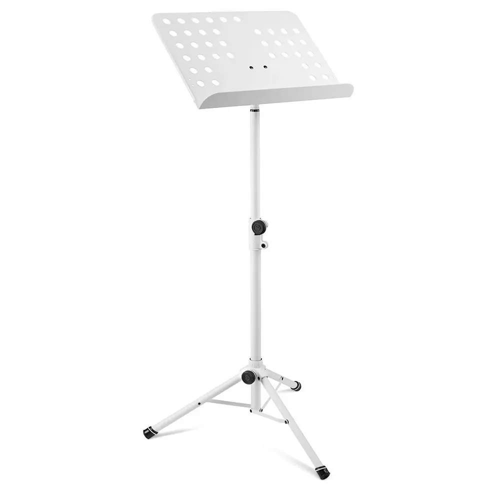 Gravity NS411 Classic Steel 120cm Music Stand Holder Storage Mount Tripod White