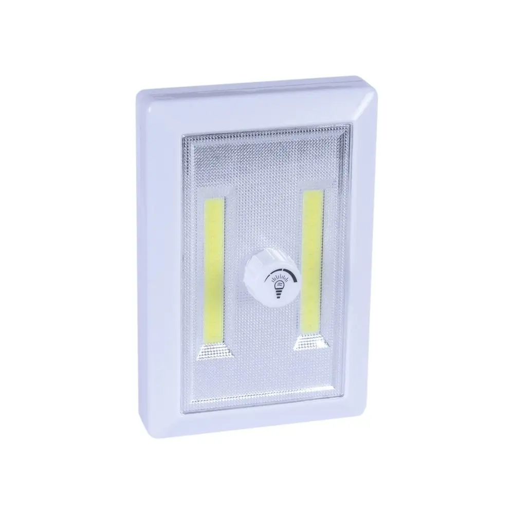 3x Brillar Wireless Battery Operated w/Cob LED Dimmer Light Switch WHT