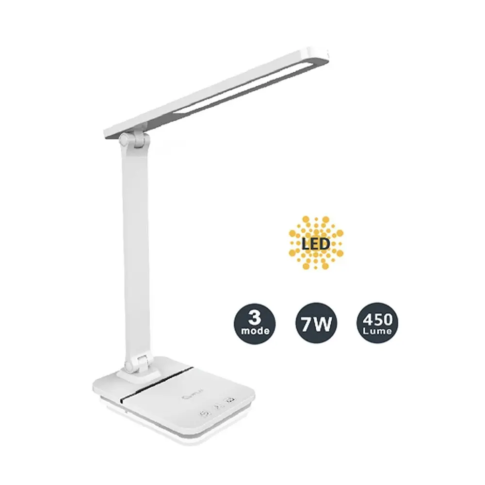 Sansai Smart LED Adjustable Position Dimmable Desk Lamp w/ USB Outlet 7W 450lm