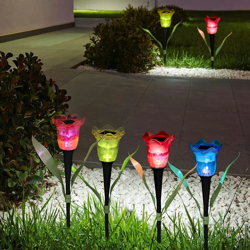 12PK Licht Eco Lighting Solar Powered Flower Garden Decorative Stake Light 30cm