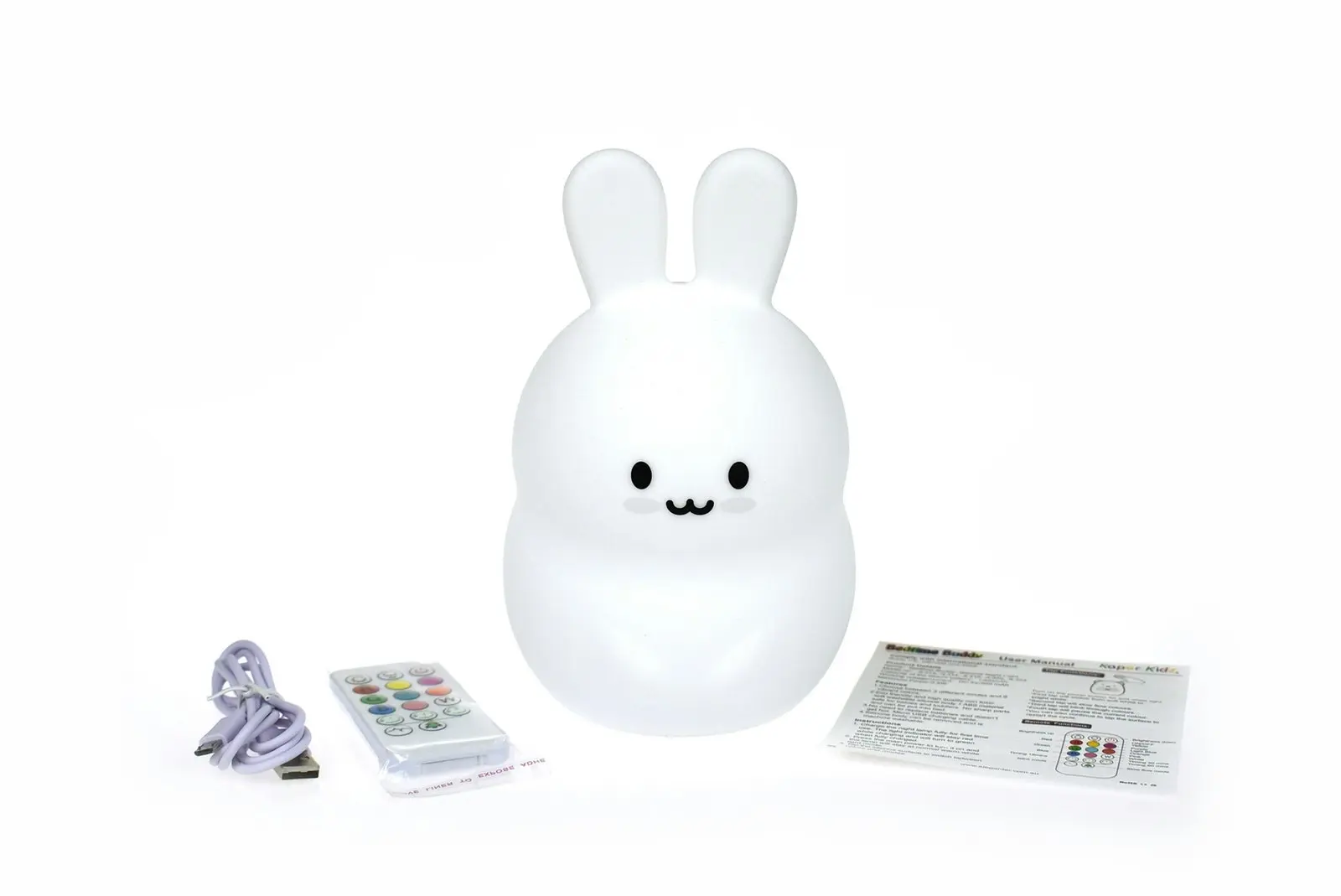 Kaper Kidz Bedtime Buddy Silicone 19cm Bugsy The Bunny Night Light Decor 12m+