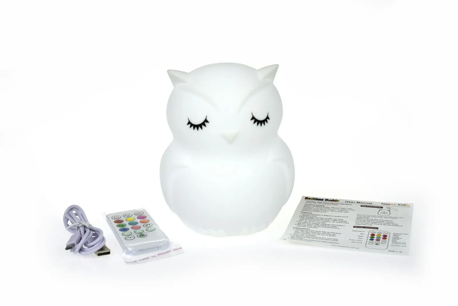 Kaper Kidz Silicone Bedtime Buddy 15cm Blinky The Owl Night Light Decor 12m+