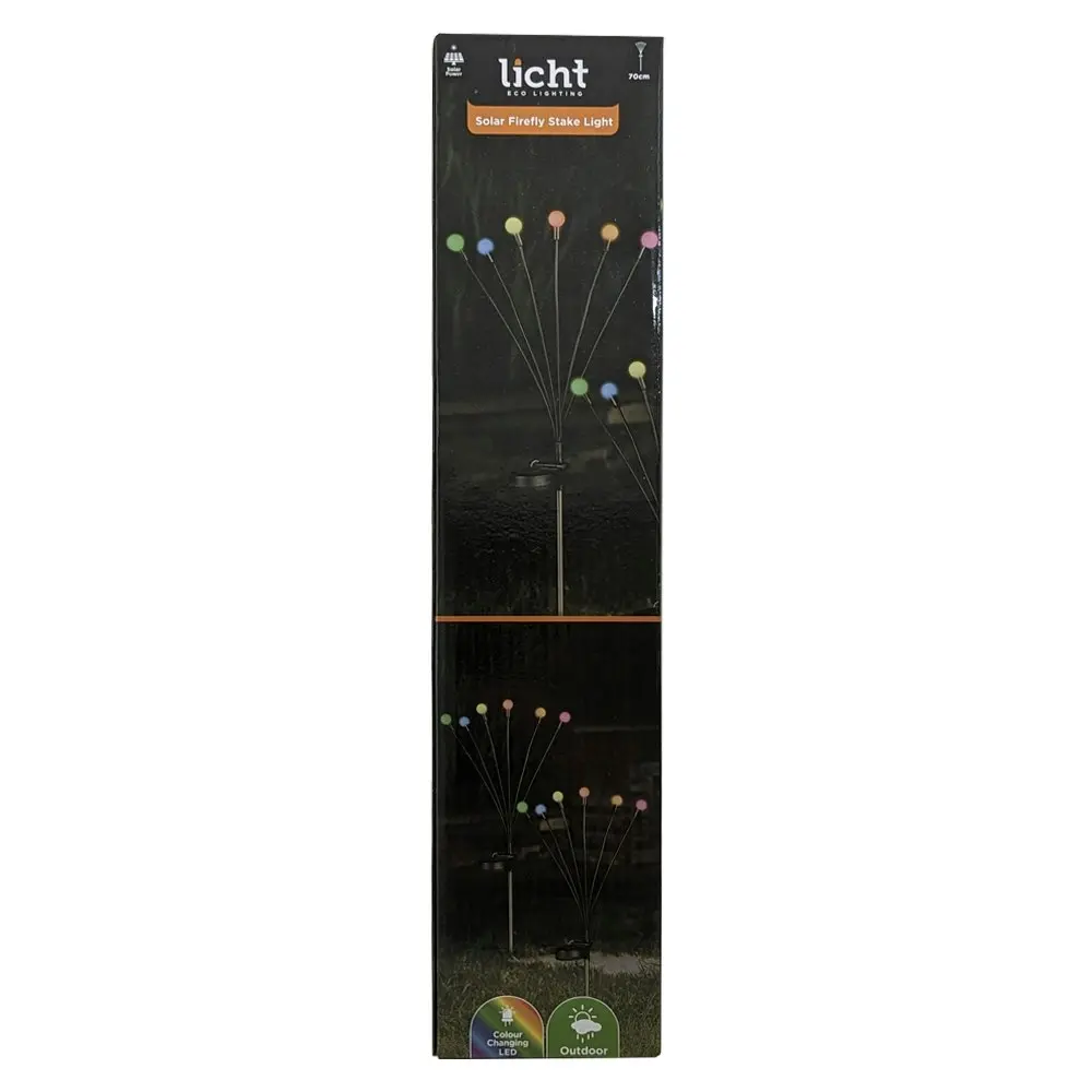 3PK Licht Solar Powered Firely Stake Outdoor Garden Lights Warm White LED 70cm