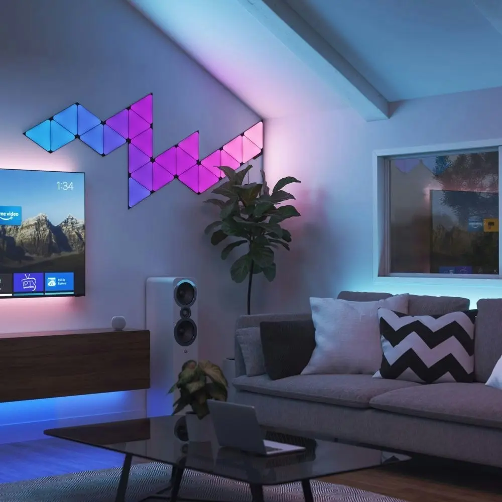 Nanoleaf Shapes Ultra Black Triangles 9 Panels Starter Kit Wall Smart Light