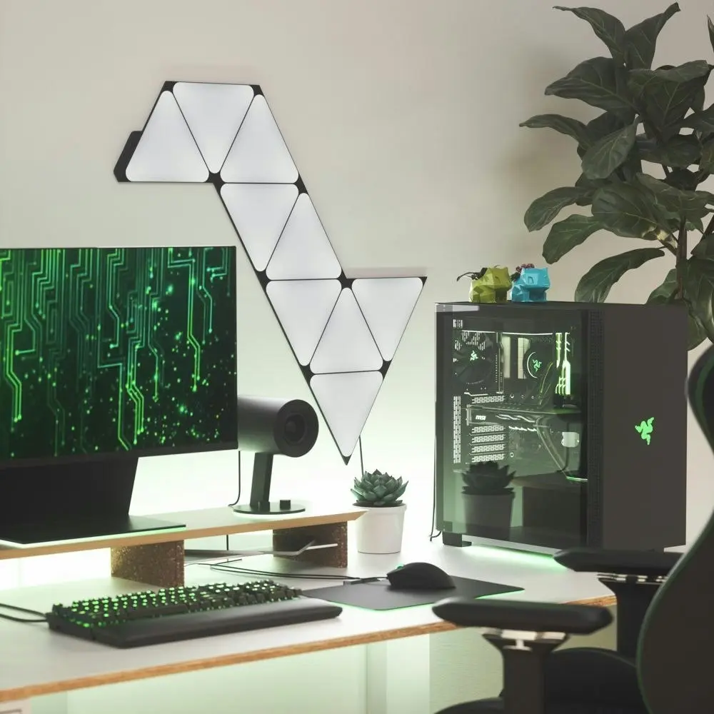 Nanoleaf Shapes Ultra Black Triangles 9 Panels Starter Kit Wall Smart Light