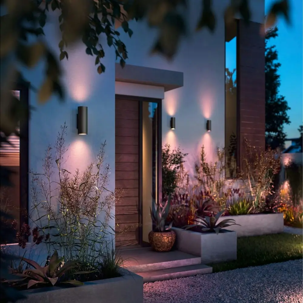 Philips Hue Appear 24cm Outdoor Dimmable Wall Light 8W LED Hallway Lamp Black