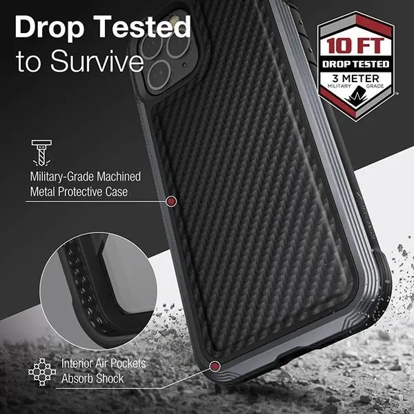 X-Doria Raptic Lux Case Cover Protection For iPhone 12 Pro Max Black Carbon