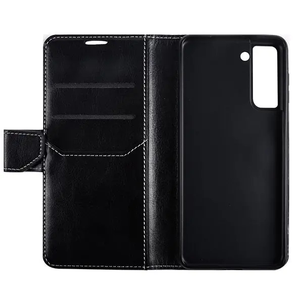 Urban Everyday Folio Wallet Flip Case w/ Card Slot For Samsung Galaxy S21 Black