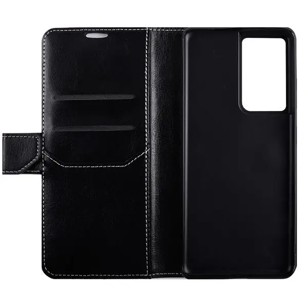 Urban Everyday Wallet Flip Case w/ Card Slot For Samsung Galaxy S21 Ultra Black